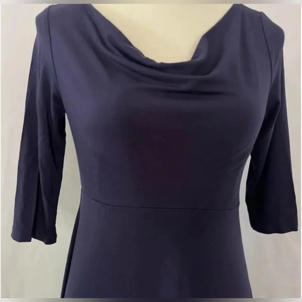 Eileen Fisher Elegant Navy Blue Women's Dress - Picture 2 of 7
